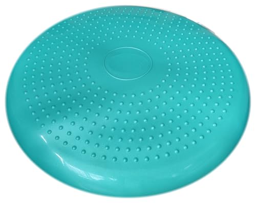 AppleRound Inflated Wobble Cushion with Hand Pump, Air Stability Board (Extra Thick), Core Balance Disc for Adults, Sensory Wiggle Seat for Kids, Flexible Seating for All Age, 13.5in / 34cm Diameter - color: Turquoise