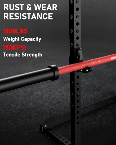 7FT Olympic Barbell, 1500LBS Weight Bar For Weightlifting and Powerlifting | 45lb Olympic Bar with Needle Bearings & Brass Bushings, Strength Training Bar Fit 2" Standard Weights Home Gym