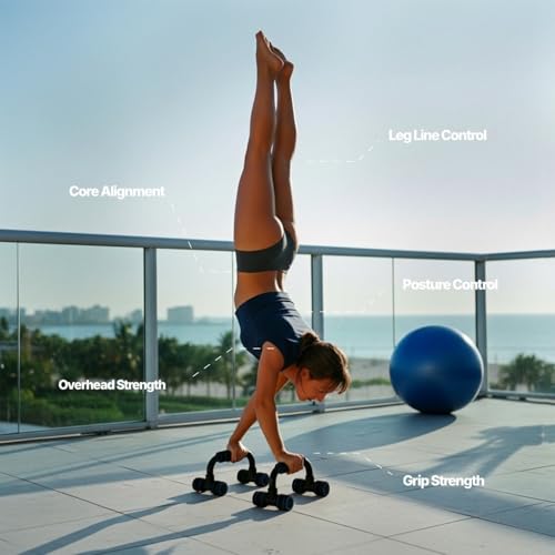 Perfect Push Up Handles for Floor 1 Pair | Home Workout Equipment for Men | Pushup Bar | Calisthenics Parallettes | Handstand Bars | Home Fitness Portable Workout Equipment | Strength Training | Gym Equipment for Home Gym Essentials - color: Blue-Black