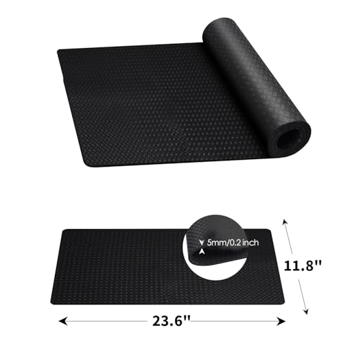 Stepwaver 2 Pack Double Non-Slip Workout Mat for Ellipse Leg Exerciser, 23.6" × 11.8" 0.2" Thick Ellipse Machine Mat, Exercise Mats for Under Desk Ellipticals - size: 23.6"L x 11.8"W x 0.2"Th