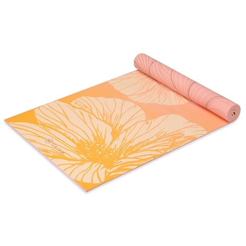 Gaiam Yoga Mat - Premium Print Reversible Extra Thick Non Slip Exercise & Fitness Mat for All Types of Yoga, Pilates & Floor Workouts - color: Dahlia Grains
