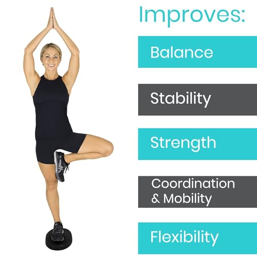 Vive Oval Balance Pad - Wobble Cushion For Physical Therapy And Rehabilitation Equipment - Soft Stability Trainer Foam For Workouts, Yoga, Core Strength And Pilates - Device For Women, Men And Kids - color: Black, size: 2 Pack
