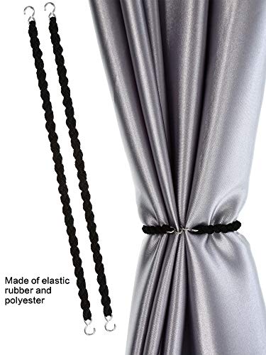 JOVITEC 12 Pieces Military Elastic Boot Straps Shoelace Boot Blousers Military Leg Blousing Straps Garters with Metal Hooks - color: Black