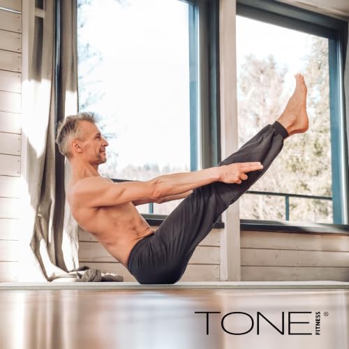 Tone Fitness 1-Inch Thick Yoga Mat | High-Density, Non-slip Exercise Mat with Carrying Strap for Yoga, Pilates, & Home Gym Workouts | Multiple Options - color: Black, style: Diamond