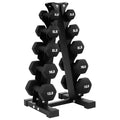 BalanceFrom Neoprene Coated Iron Dumbbell Hex Weights Set with Stand – Color-Coded or Black Options with Non-Slip Grip for Strength Training, Resistance Workouts, and Home Gym Fitness - style: 76LBS Set