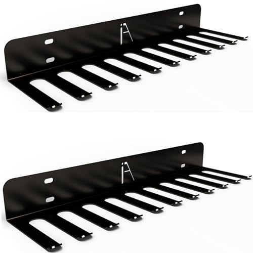 IRON AMERICAN USA Omega Beast Gym Storage Rack 9 OR 11 Hook Heavy-Duty Gym Wall Organizer Gym Caddy Hanger - Gym Accessory Storage - Resistance Bands, Jump Ropes, Barbells, Lifting Belts, Cable Attachments - 2pk - style: OMEGA BEAST RACK (2-PACK)
