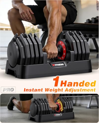 Rendpas Adjustable Dumbbells Set 25/55/80lbs, 10-in-1/16-in-1 Free Weights Set, 1-Second Quick Adjust,Space-Saving Home Gym Strength Training for Men Women - size: 55LBS Pair-10 Weights
