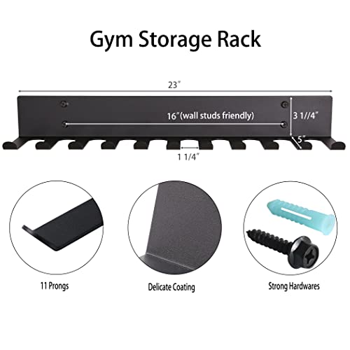 Multifunctional Gym Equipment Storage Rack - Wall Mount Holder for Exercise Bands, Lifting Belts and Skipping Ropes