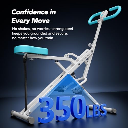 Squat Machine, MERACH R07 2 in 1 Squat Rowing Machine, Easy Setup & Foldable Exercise Equipment, Glute Trainer Machine, Glutes & Leg Home Workout Machine - color: Light blue