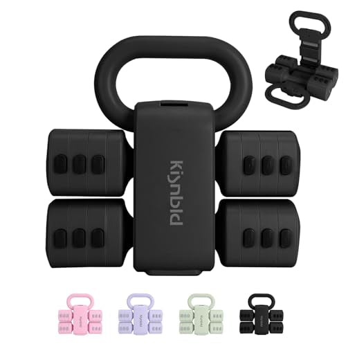 kisnbld Adjustable Dumbbell Set of 2, 4 in 1 Free Weights Dumbbells Set for Women with Fast Adjustment, Each 2lb 3lb 4lb 5lb Hand Weights Set for Home Gym & Outdoor Exercise Training - color: Black, style: Set
