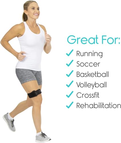 Vive IT Band Strap - (2 Pack) Iliotibial Band Compression Wrap - Outside of Knee Pain, Hip, Thigh & ITB Syndrome Support - Neoprene Brace for Running and Exercise - Athletic Stabilizer for Men, Women - style: 2 Pack