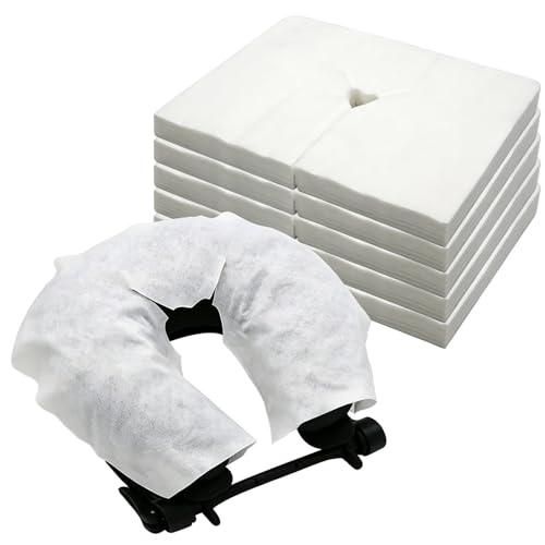 Large Disposable Face Cradle Covers, 500 Count Ultra Soft Medical Grade Non-Sticking Massage Face Rest Covers, Headrest Covers for Massage Tables & Massage Chairs - size: 500 Pack