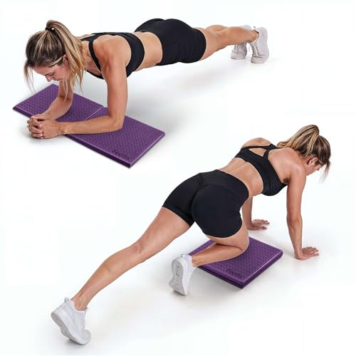 Yoga Knee Pad Cushion Exercise Knee Pad Folding, 1/2" Thick 24"x12" Eliminate Pain During Yoga or Exercise Workout– Extra Thick Padding& Support for Yoga Pilates, Fitness Exercise - color: Purple