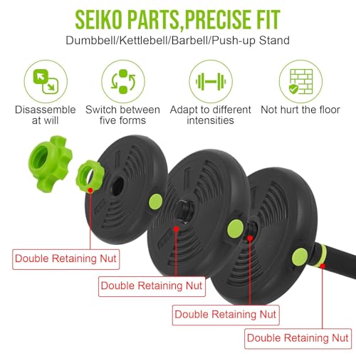 Adjustable Weight Set 66/88 Lbs, 4-in-1 Dumbbell Set and Barbell Weight Set for Home Gym, Converts to Kettlebell & Push-Up Stand, Free Weights Dumbbells Set for Men & Women Full Body Workout - size: 44 Lb-Round