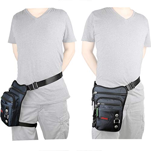 Thigh Pack, Larswon Leg Bag Thigh Pouch Bag Tactical Waist Bag Motorcycle Bag Waterproof - color: A- Blue, size: Medium
