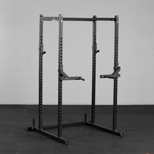 Titan Fitness T-2 Series Dip Bars, J-Hook Power Rack Mounted Attachment, 24" Handle Spread, 880 LB Capacity for Chest. Shoulder, & Arm Strength Training