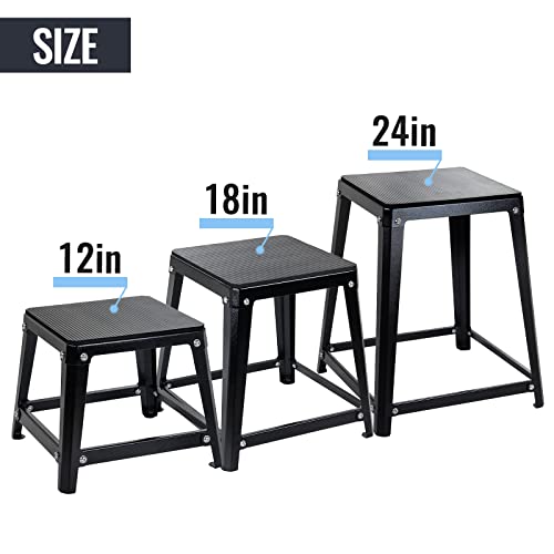 Plyometric Jump Box Set - size: 12/18/24 Inch
