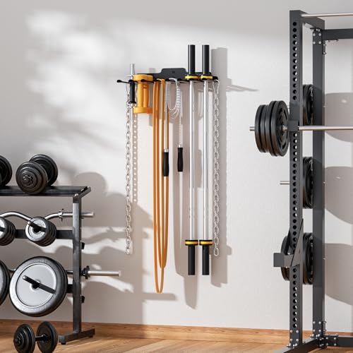 XZHXFX Barbell Wall Holder,Single Barbell wall Mount Hanger,Garage Gym Bar Wall Rack,Vertical Olympic Hanger wall Mount Rack,Space Saving Gym Accessory,Holds Under 33mm Bar Size(Black) - color: Black 8 hooks