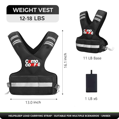 Adjustable Weighted Vest for Men Women, 4-10lb/12-18lb/20-32lb Vest with 6 Ironsand for Weights Running Workout and Training, Adjustable Body Weight Vest Exercise Set for Running, Walking - color: Black, size: 12-18 lb
