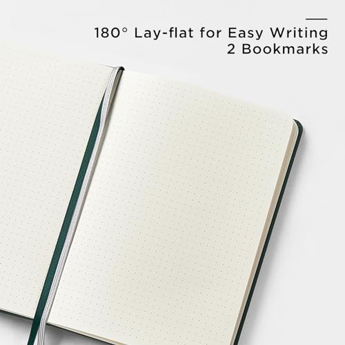 &And Per Se 10-Pack Dotted Notebooks, A5 Hardcover Dotted Journal Set, 160 Pages, 100gsm Paper, Office Supply Bulk Order, Corporate Workshop Materials – 3 Sticker Sheets Each (Green) - color: Green, style: 10 Pack-Dotted