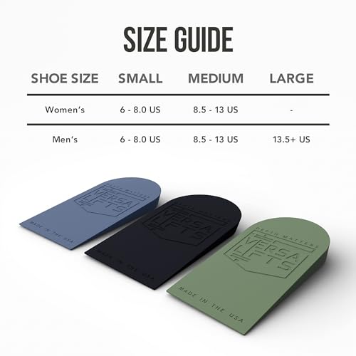 Hybrid™ Heel Lift Inserts (Pair) (Large) - Ideal for Cross Training, metcons, wods, Functional Fitness, HIIT, Squats, plyometrics - size: Large