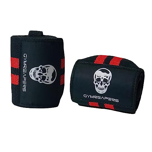 Gymreapers Elbow Sleeves for Weightlifting Powerlifting and Bench Press Support and Compression for Tendonitis Pain Relief 5mm Neoprene Training Gear for Men and Women - color: Black/Red, size: XX-Large