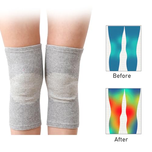 1 Pairs Bamboo Charcoal Knee Sleeve - Bamboo Knee Brace Bamboo Compression Knee Sleeve -Elastic Warm Knee Brace Bmboo Knee Sleeve for Arthritis (Gray, X-Large) - size: X-Large