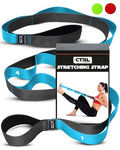 Stretching Strap with Loops - Non Elastic Stretch Band for Physical Therapy, Yoga Strap for Stretching Equipment, Stretch Bands for Exercise and Flexibility - Fascia, Hamstring & Leg Stretcher Belt - style: 10 Loops - Blue