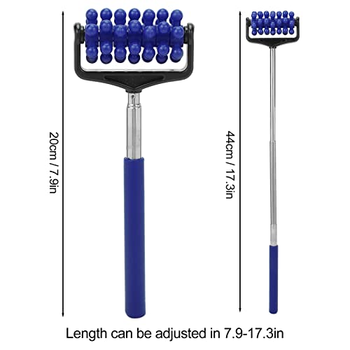 Telescopic Yoga Massage Stick for Men and Women – Granular Body Roller for Neck, Back, Legs, Home Use (Navy Blue)