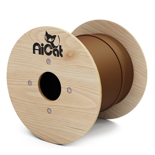AiCat Cat6 Outdoor Ethernet Cable Direct Burial Unshielded Riser CMX Rated 500ft, UV Resistant 23AWG Solid Bare Copper, 550MHz,PoE++,UL Listed, Twisted Pair UTP, Waterproof, Bulk Ethernet Cable-Brown - color: Brown, size: 500ft, style: Cat6