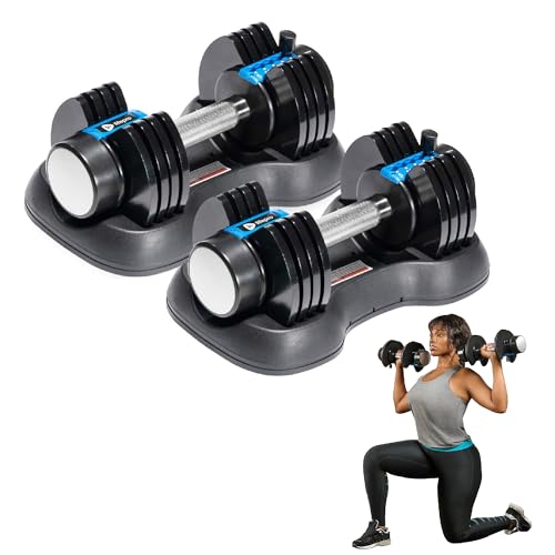 LifePro Adjustable Dumbbells Set – Quick-Adjust Space-Saving Weights with Anti-Slip Handle for Home Gym Strength Training - color: 11.3 KG