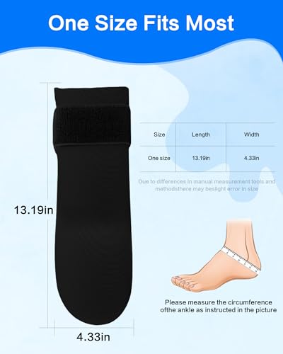 FadFun Ankle Ice Pack Wrap for Swelling,Cold/Hot Therapy Ice Socks for Feet,Reusable Gel Ice Compression Socks,for Soothe Plantar Fasciitis,Achilles Tendonitis,Sprained,Pain Relief,for Women & Men - color: Pure Black, size: One Size
