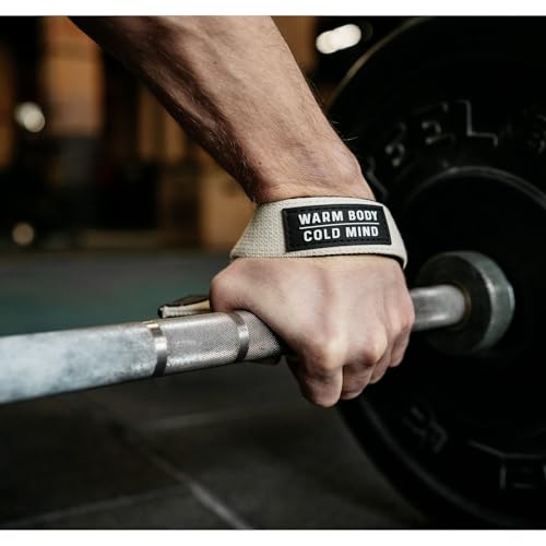 WARM BODY COLD MIND V2 Lifting Wrist Straps for Weightlifting - Hand Straps for Powerlifting, Weight Lifting, Bodybuilding Functional/Cross Training, Deadlift Gym Bar, Cotton - color: PRO White