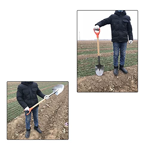 MroMax Curved D Grip Handle Replacement, 1-1/4" Inner Dia, Heavy Duty PVC | Replacement handle for Shovel, Spade, Snow Shovel & Garden Rake, Orange & Black, Ideal for Digging and Raking Tasks - color: Curved Orange