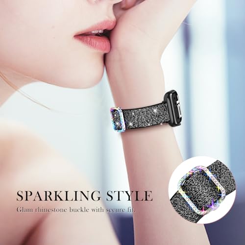 LETOID Stretchy Bands for Apple Watch Band Women Men Adjustable Solo Loop | Skin-Friendly Elastic Nylon Replacement Strap, iWatch Series 11 10 9 8 7 6 5 4 3 2 1 SE Ultra 49 46 45 44 42 41 40 38mm - color: 3-Pack: Black / Silver-Black / Gold-White, size: 3