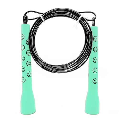 Double Under Wonder Jump Rope, Tangle-Free Speed Rope, Adjustable Speed Rope for Men, Women, Indoor Fitness Training Speed Skipping Rope, Jumping Rope, Perfect for Boxing Workout, Cardio, Endurance Training, Jump Rope for Double Unders - color: Happy Hops