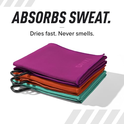 DRYKI Pocket-Sized Sweat Towels - The Original Sweat Absorbing Handkerchiefs - Quick-Dry Microfiber Sweat Rags for Face, Hands, & Body - Men & Women - Gym and Work (Ridge: Large Size, 3 Pack) - color: Ridge