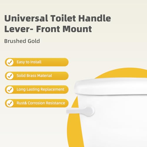 Universal Front Mount Metal Toilet Handle Replacement, Solid Brass, White | Toilet Flush Handle Lever with Adjustable Stainless Steel Chain, Compatible with Kohler, American Standard, TOTO, Mansfield - color: White, style: Front Mount Design