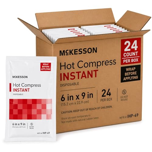 McKesson Instant Hot Packs, Instant Hot Compress, 6 x 9 in | Instant Hot Pack,Sodium Acetate / Water,Disposable,6 X 9 Inch - color: Red, size: 6x9
