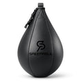 Speed Bag,Speed Bag for Boxing,PU Leather Reflex Training Pear Shaped Punching Bag,Fast Reaction Skills Development Perfect for Kids Teens Adults Boxing Coaches - color: Maya Black (10" x 7")