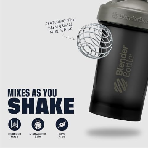 BlenderBottle Classic V2 Shaker Bottle Perfect for Protein Shakes and Pre Workout, 28-Ounce, Grey/Black, Black Shadow - color: Black Shadow, size: 28 Ounces