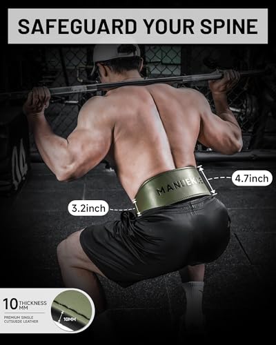 MANUEKLEAR Tapered Lever Weight Lifting Belt, 10MM Quick Locking Lever Belt Weightlifting Men, Lifting Belt Lever for Powerlifting & Deadlifts - color: Olive Green, size: XL (39-45inches)
