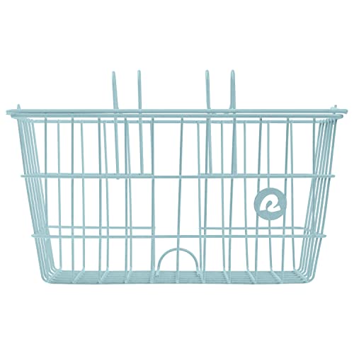 Retrospec Apollo-Lite Lift-Off Bike Basket - Detachable Steel Handlebar Basket with Carrying Handle for Commuting, Shopping & Beach Trips - 14.5in x 9.5in Weather-Resistant Biking Gear - color: Cool Mint