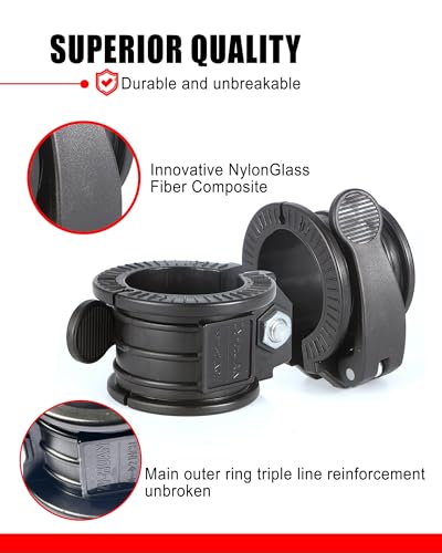 Olympic Barbell Clamps 2 inch Adjustable Barbell Clips Quick Release Pair of Locking Weight Clips for Bars - color: Black