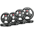 Gikpal Olympic Weight Plates, 2-Inch Three-Grip Rubber Coated Barbell Plates with Steel Hub, Cast Iron Weights for Strength Training & Home Gym, Pair or Sets (2.5–45LB) - style: 85LBS Set (Pair of 2.5, 5, 10, 25lb)