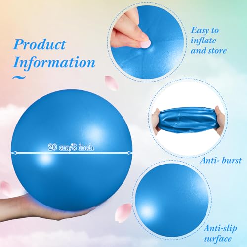 Aoriher 10 Pack 9 Inch Small Pilates Ball Bulk Mini Exercise Ball Portable Non-Slip Workout Yoga Balls with Air Pump for Stability, Barre, Fitness, Balance, Physical &Core, Gym Home Office Use - color: Blue,Green
