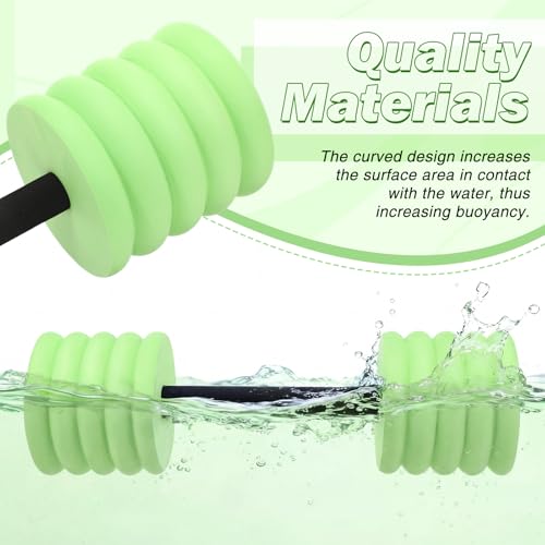 Soulchen Pool Exercise Set Including Long Aquatic Exercise Dumbbells,Pool Ankle Weights,Swim Belt,Water Aerobics Water Aerobics Equipment Set for Full Body Swim Training Kit - color: Green, size: Middle
