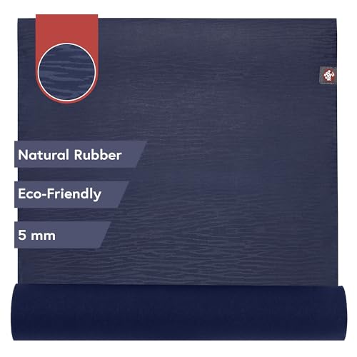 Manduka eKO Yoga Mat - Natural Rubber | Eco-Friendly | Soft Textured Surface| Natural Next-to-Skin Feel - color: Midnight, size: 79" x 24"