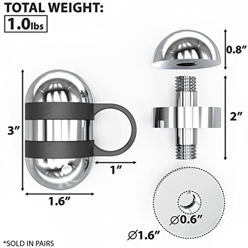 Synergee Cardio Hand Weights. Steel Hand Weights Dumbbell Set with Anti-Slip Silicone Finger Loop for Workout, Fitness, Training for Men and Women. Sold In Pairs. Available in 1lb, 1.5lb and 2lb Sets - color: 2LB Chrome