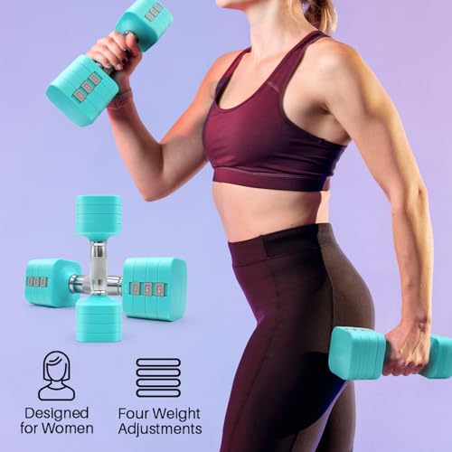 20LBS Adjustable Dumbbell Set, 4 in 1 Free Weights Dumbbells Set for,4lb 6lb 8lb 10lb, with Metal Non Slip Handle，Quick Change，Home Gym Strength Training Equipment for Men and Women - color: Blue